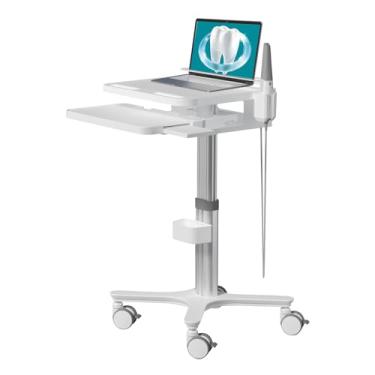 Imagem de Yedaeop Carrinho Médico Com Bandeja Para Laptop E Suporte Scanner Oral - Estação De Trabalho Móvel Enfermeiros Altura Ajustável Hospitais, Salões Odontológicos Beleza (Mto-3)