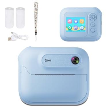 Imagem de Câmera de Impressão Instantânea Infantil, 48MP 1080p HD Câmera Digital 6x Zoom, Crianças Instantâneas de Impressão de Câmera Com Jogo de Mp3 para Presentes de Natal de (Azul)