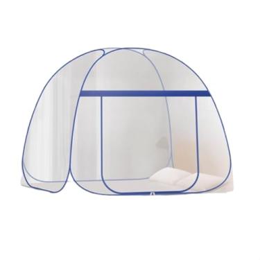 Imagem de Barraca de mosquiteiro dobrável de poliéster com porta dupla para a família, rede mosquiteira, dobrável, barraca mosquiteira com parte inferior, fácil de armazenar