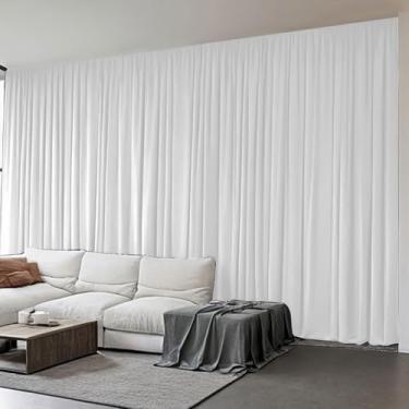 Imagem de Cortina do chão ao teto para trilho de montagem de teto na parede - Cortinas blackout extra largas à prova de som - Cortinas divisórias de privacidade para sistema de trilho de teto ou haste com