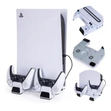 Imagem de Base Com Cooler Para Resfriamento Ps5 Vertical Suporte Carregador 2 Co