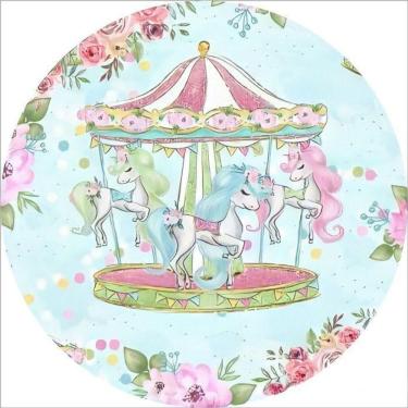 Imagem de Painel Redondo 3D Sublimado Carrossel Frd-1951