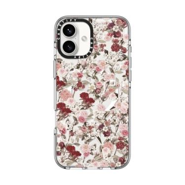 Imagem de CASETiFY Capa transparente para iPhone 16 Plus [não amarela/2 m. Proteção contra quedas de grau militar/compatível com Magsafe] - Vintage Flower Monday - Transparente