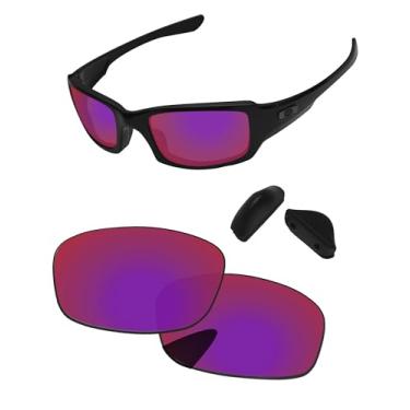 Imagem de PapaViva Lentes de reposição e peças de nariz para óculos de sol Oakley Fives Squared OO9238 54 mm Midnight Sun Pro + Polarizado antirreflexo