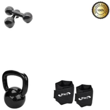 Imagem de Caneleira 4+Colchonete+Kit Mini Band+Peso4+ Kettlebell 6Kg - Infinity