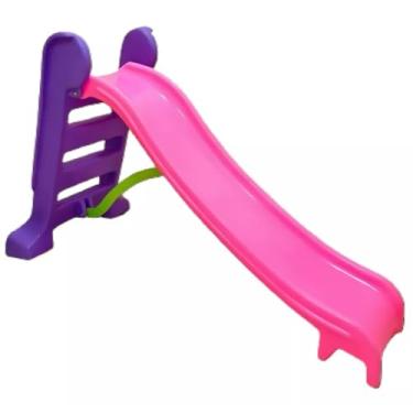 Imagem de BEPLACE Escorregador Infantil de Plástico, para Crianças, Brinquedo para Jardim, Casa, Escola, Buffet, Creche e Parquinho (Rosa)