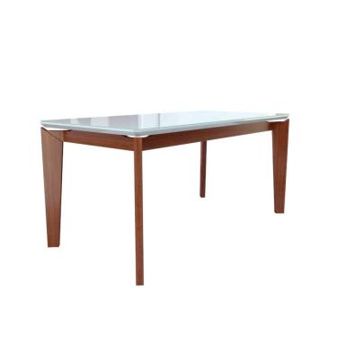 Imagem de Mesa de jantar retangular com pés de madeira maciça - Premium-1,80 x 0,90 metros - Star Móveis