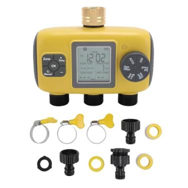 Imagem de Timer de água para Mangueira de Jardim, Controlador de Irrigação Automática de Tempo Inteligente de 3 Zona Com Entrada de Latão, Atraso de Chuva, Timer de Aspersor Alimentado