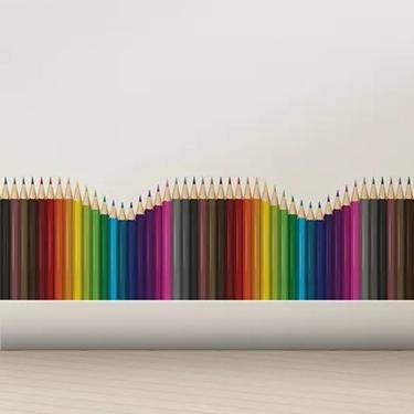 Imagem de Adesivo De Parede Decorativo Infantil Lápis Coloridos