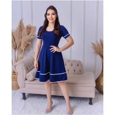 Imagem de Vestido Plus Size Moda Evangelica Rodado Do P ao G2 Lilas Feminino Cri