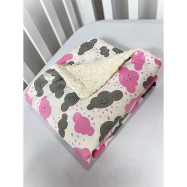 Imagem de Coberta Manta Macia Sherpa Estampado 100% Algodão (G, Nuvem Rosa)