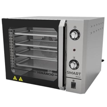Imagem de Forno Industrial Elétrico Convector Venâncio Smart Basic 4 Esteiras Inox Escovado 127V FCSB4E