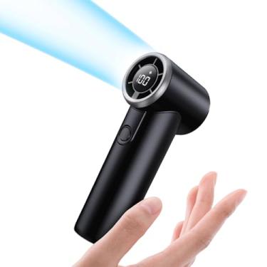 Imagem de Ventilador portátil portátil, mini ventilador portátil de 2000 mAh, ajustável, 5 velocidades, 5 lâminas, ventiladores de mão pessoais recarregáveis por USB com resfriamento Air Turbo Tech para