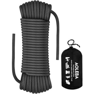 Imagem de AOLEBA Corda de escalada estática de 8,5 mm, cordas de escalada ao ar livre, corda de rapel resistente para resgate de incêndio, escape, 10 m (32 pés) 20 m (64 pés) 30 m (96 pés) equipamentos de