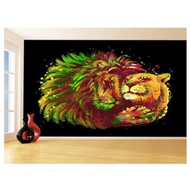 Imagem de Papel De Parede 3D Animais Leão Família Casal 3,5M Anm537 - Você Decor