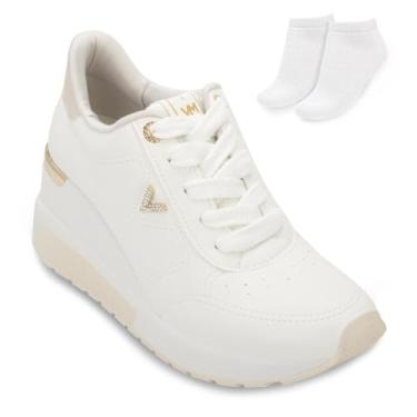 Imagem de Tênis Feminino Via Marte Anabela Branco/Dourado 046-010-10 (Branco, BR, Adulto, Numérico, 34)