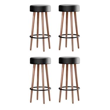 Imagem de Kit 4 Banquetas Berlin 70cm Couríssimo Preto - Salaone Preto