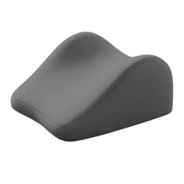 Imagem de ＫＬＫＣＭＳ Travesseiro de pescoço em espuma viscoelástica, ergonômico, antiderrapante, com fecho de zíper, suporte para pernas, elevação costas para leitura, Cinza Escuro