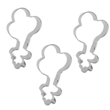 Imagem de lasuroa 3un. Cortadores Biscoito de Balão, 8cm Aço Inoxidável Cortador Biscoito de Balão Modelador Biscuit Lavável Utensílio para Assar para Massa Pão Queijo