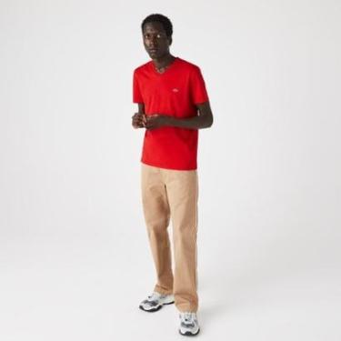 Imagem de Camiseta Masculina em Jérsei de Algodão Pima com Gola V-Masculino