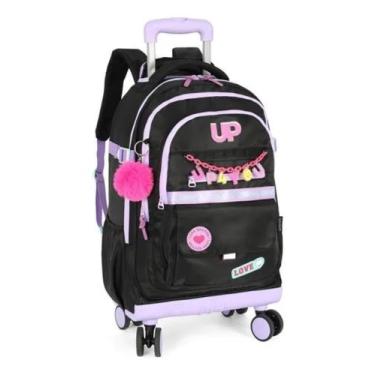 Imagem de Mochila De Carrinho Preto Escolar Up4you Rodinha 360 Luxcel - LUXCEL U