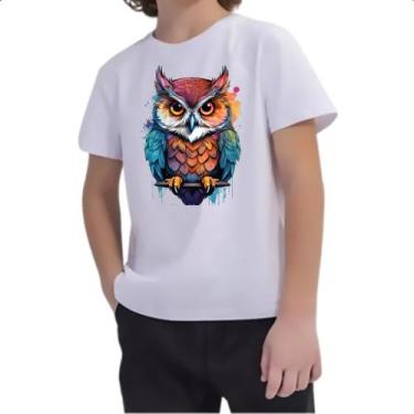 Imagem de Camiseta Infantil Coruja Watercolor Arte - Alearts, 14