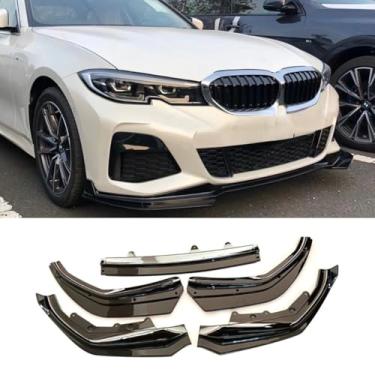 Imagem de Parte de modificação do difusor labial do spoiler do para-choque dianteiro do carro para série 3 G20 2020-2023 protetor de para-choque estilo MP (aparência de carbono)