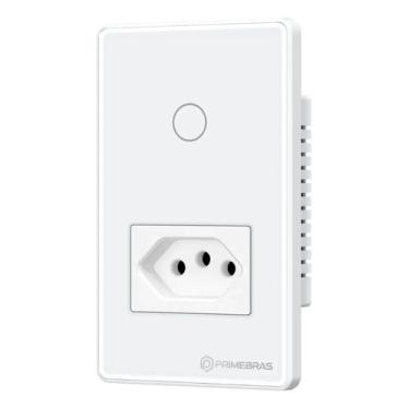 Imagem de Interruptor Touch Inteligente Com Tomada Wifi Primebras Branco