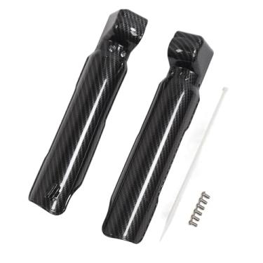 Imagem de lyrlody Protetores de Protetores de Garfo de Guardas de Amortecedores 2pcs ABS Padrão de Fibra de Carbono Motocicleta Protetor de Absorvedor para SURRON ABELHO XS Com