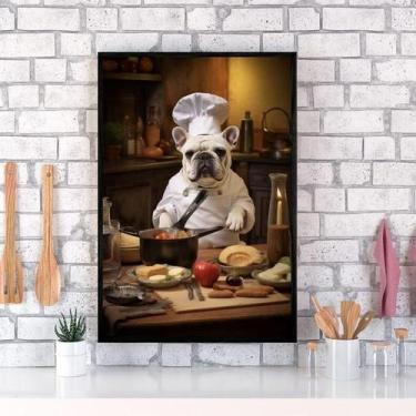 Imagem de Quadro Para Cozinha Cão Bulldog Francês 33X24Cm - Com Vidro - Quadros 