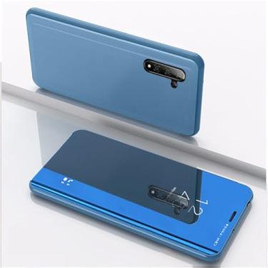 Imagem de Capa flip espelhada para Samsung Galaxy Note 10 Plus Clear View para S20 S10 9 A10 A20 E A30 A50 A6 J6 2018, capa de couro, azul-celeste, para S10