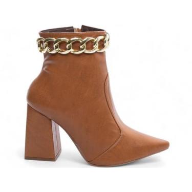Imagem de Bota Feminina Caramelo Elegante com Salto Conforto Estilosa - Torricel