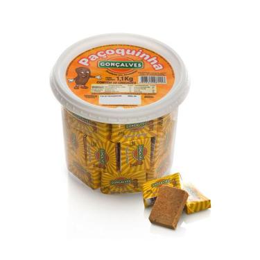 Imagem de Paçoquinha Quadrada Pote de 1,1 Kg 50x1 Doces Gonçalves