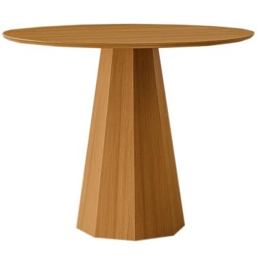 Imagem de Mesa Isis SEM Vidro Redonda 100cm New Ceval Cor Ipê