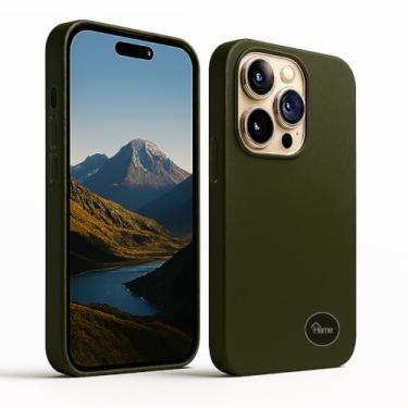 Imagem de Capa Case Premium de Couro para iPhone 16, 16E, 16 Plus, 16 Pro e 16 Pro Max - Compatível com Magsafe (Verde Escuro, iPhone 16E)