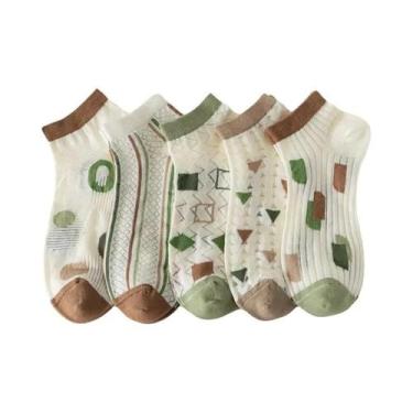 Imagem de Meias Femininas Curtas de Ursinho - 5 Pares Confortáveis e Fofas, Códi