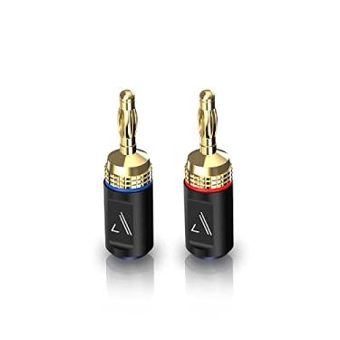 Imagem de AUSTERE 2 pares adaptadores banana série V, escudo de ouro puro evita a oxidação do fio de cobre, adaptador de alto desempenho com trava segura e design de torção à mão para home theater