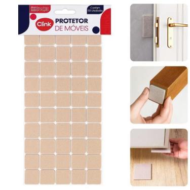 Imagem de Cartela Feltro Protetor Móveis Chão Piso Porcelanato Bege Quadrado Ant