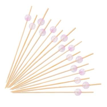 Imagem de Grânulos rachados espetos de bambu descartáveis aperitivo, coquetel de palitos de frutas, sanduíche, sobremesa, palitos longos para festa de aniversário, decoração de comida, palitos de coquetéis