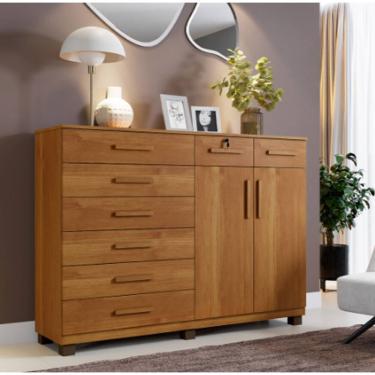 Imagem de Cômoda 8 Gavetas 2 Portas New Triunfo Benetil Móveis - Cinamomo
