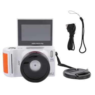 Imagem de Zopsc Câmera Digital 4K 64MP Com Tela Flip de 3 ", Zoom 18x, Foco Automático, Anti Shake, Wifi Fotografia Em Vlog de Vídeo Cames para Viagem, Detecção de Expressão Facial (Branco)