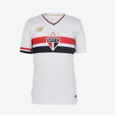 Imagem de Camisa Juvenil Nb Torcedor Home Spfc 2025 C/P, Juvenil, Branco/Vermelho/Preto, 10