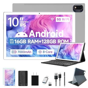 Imagem de ANTEMPER Tablet Android de 10,1 polegadas, tablets WiFi 5G com 16 GB de RAM + 128 GB de ROM (1 TB TF), tablet 2 em 1 com caneta de mouse para teclado - Octa-Core 2.0 GHz | 7000mAh | 1080FHD | Câmera