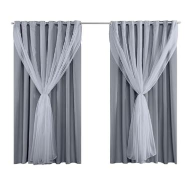 Imagem de Cortina Blackout Tecido Com Voil 2,80M x 2,20M Para Varão Simples 90% Blecaute Corta Luz