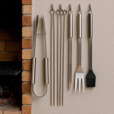Imagem de Kit Churrasco Completo Com Faca Grelha E Espetos
