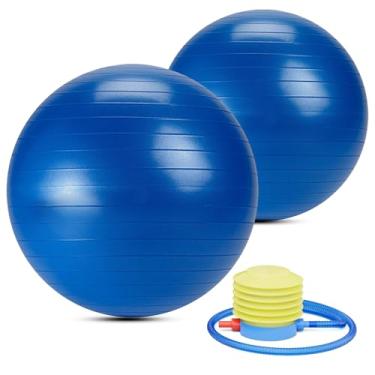 Imagem de Bola de ioga e pilates, antiderrapante, borracha resistente, 56 cm, treinamento de equilíbrio postural melhorado com design de bomba rápida e anti-explosão