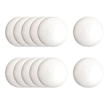 Imagem de rockible 12 peças bolas de espuma bolas de natal decoração branca ornamento para projetos domésticos faça você mesmo projeto escolar festa de ação de graças, Diâmetro 10 Cm