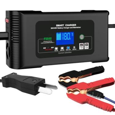 Imagem de Carregador de bateria para carrinho de golfe, carregador de 36 V 18 A e 48 V 13 A, carregador de carrinho de golfe de 36 volts, para carros de clube, EZGO e Yamaha, lítio, LiFePO4, chumbo-ácido AGM
