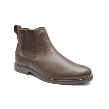 Imagem de Bota Chelsea Masculina Cano Curto de Couro Floater Café 101 - Sinueiro