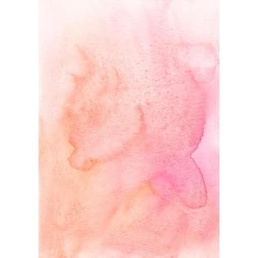 Imagem de Quadro Decorativo com Estampa Abstract Pastel Pink Orange Watercolor Texture 40 x 40 Vinil 2 unidades